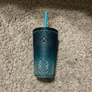 Starbucks Teal Textured Tumbler with Straw